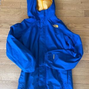 THE NORTHFACE boys L 14/16 Blue and orange hooded raincoat